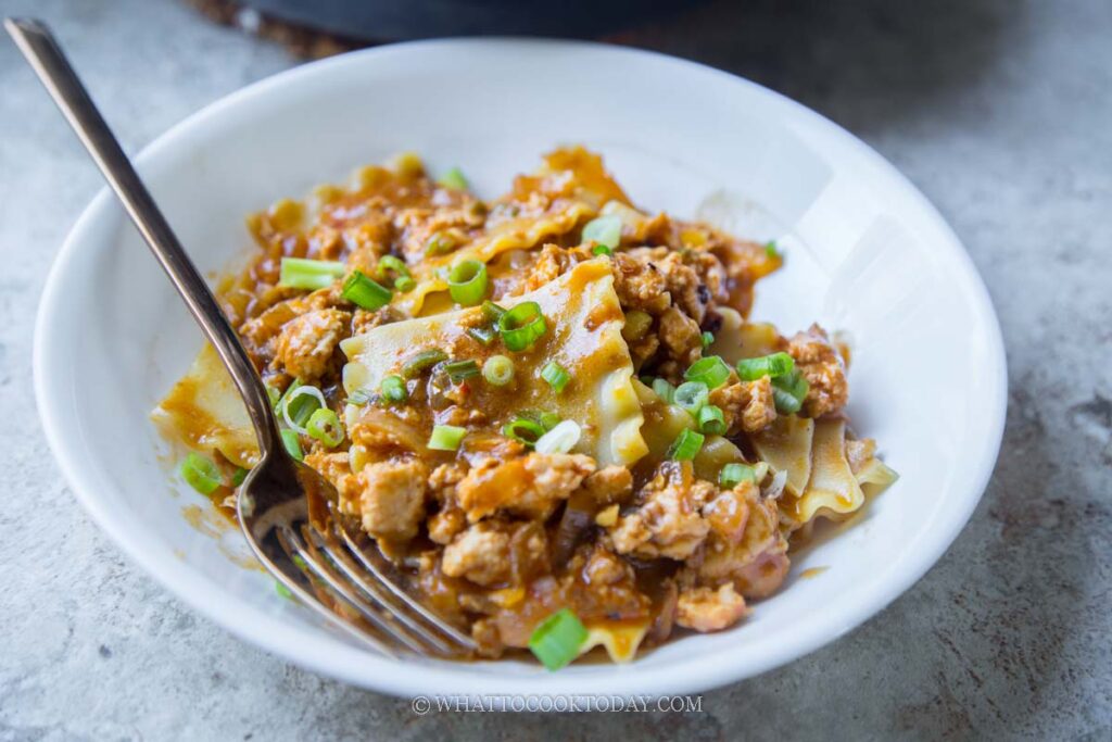Broken Lasagna with Mala Meat Sauce