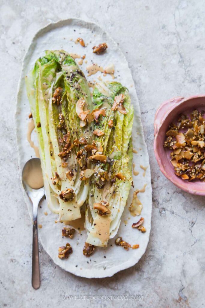 Easy Grilled Wedge Salad with Coconut Crunch Topping