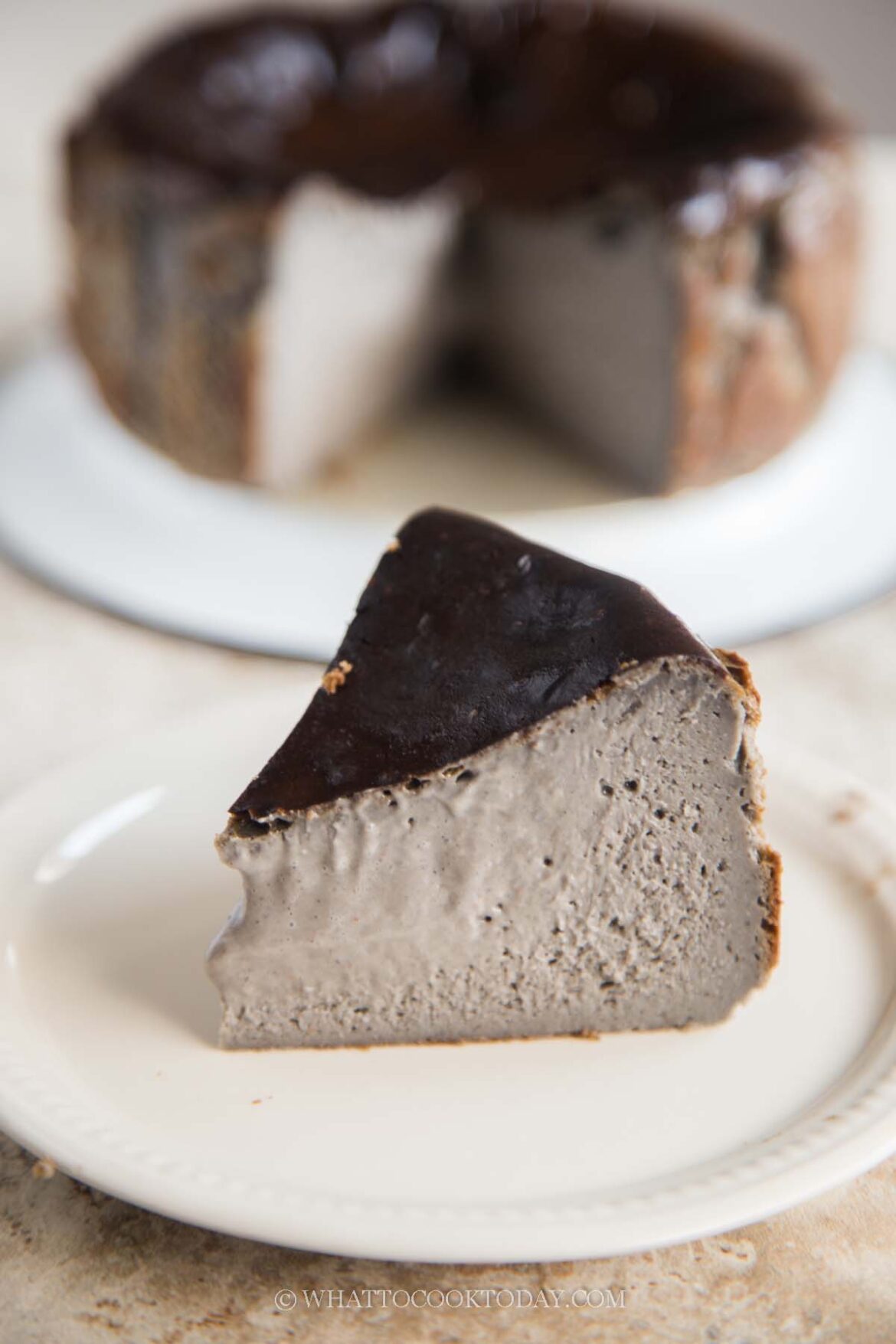 Easy Black Sesame Basque Cheesecake - What To Cook Today