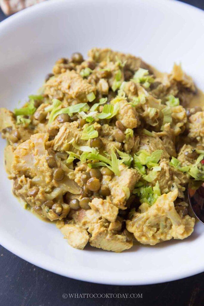 Green Lentil Cauliflower Curry Stew
