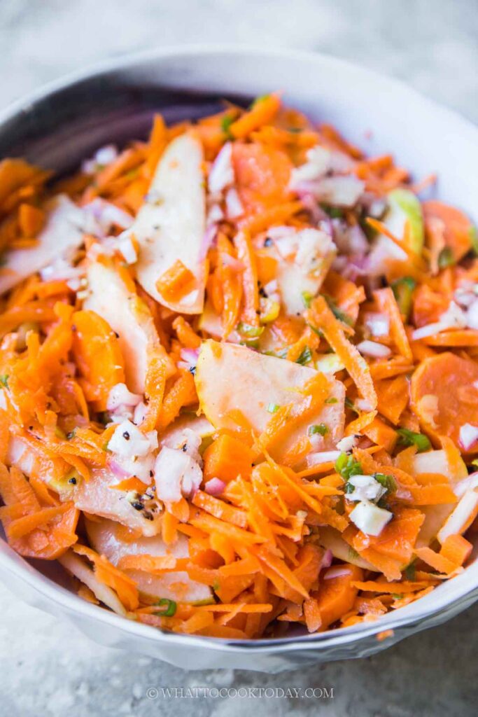 Carrot Pear Salad with Miso Vinagrette