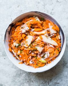 Carrot Pear Salad with Miso Vinagrette