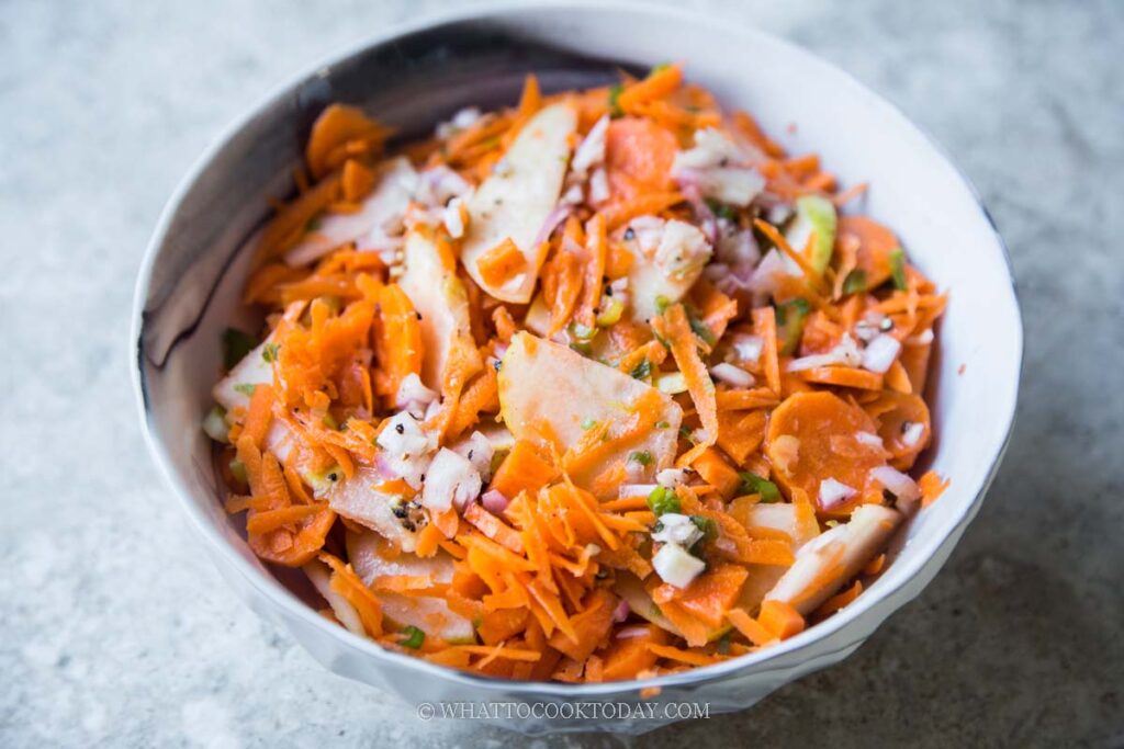 Carrot Pear Salad with Miso Vinagrette