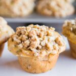 Spiced Apple Crisp Muffins with Applesauce (Extra Moist!)