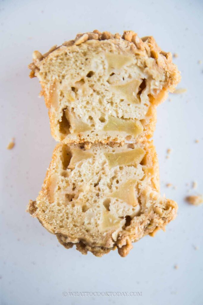 Spiced Apple Crisp Muffins with Applesauce (Extra Moist!)