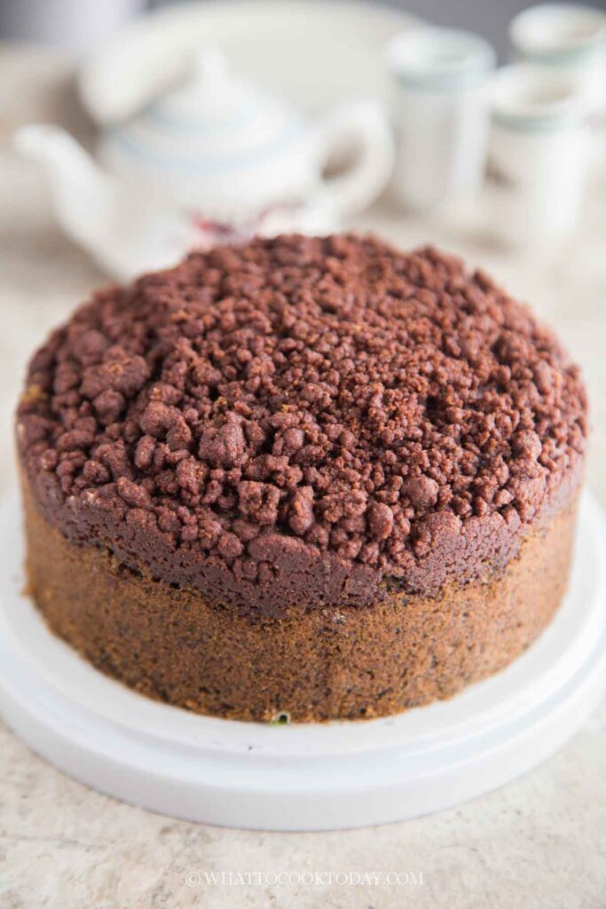 Black Sesame Coffee Cake (with Cocoa Streusel)