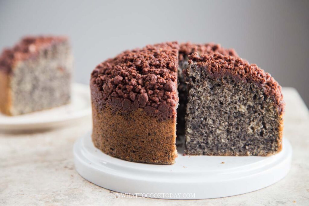 Black Sesame Coffee Cake (with Cocoa Streusel)