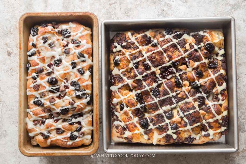 Chocolate Cherry Sourdough Focaccia with Rosemary and Orange Glaze
