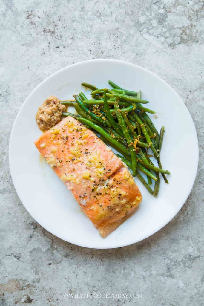 slow-roasted salmon with rice vinegar vinaigrette