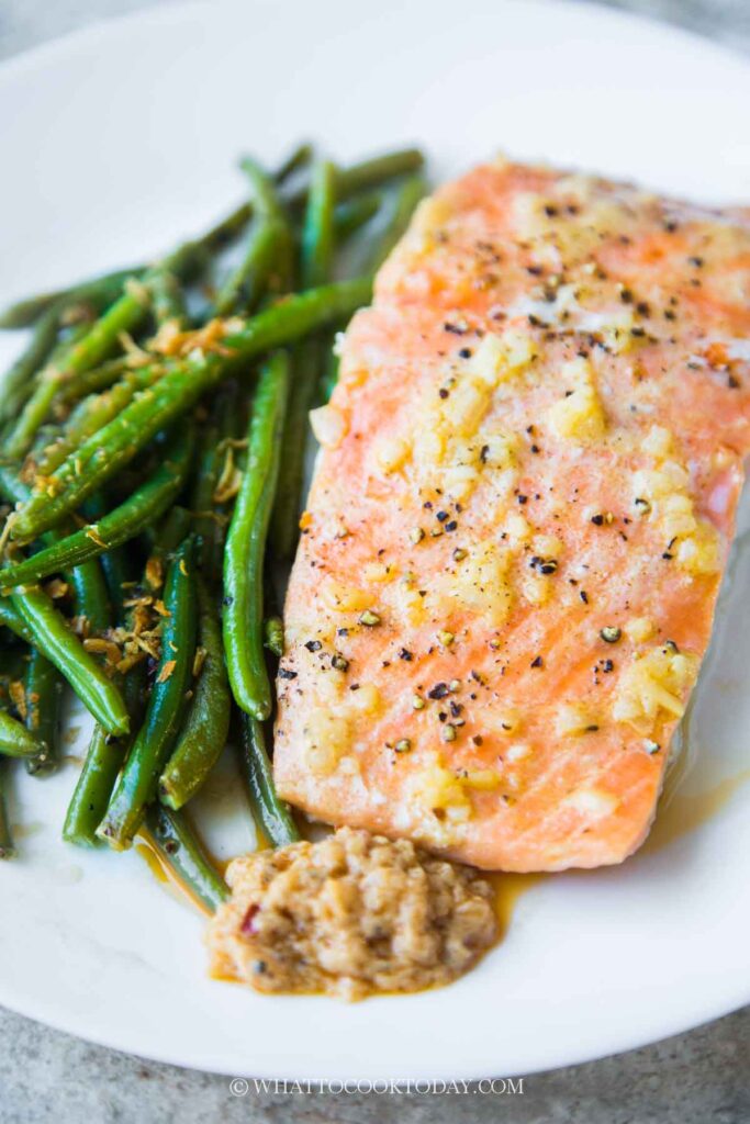 slow-roasted salmon with rice vinegar vinaigrette