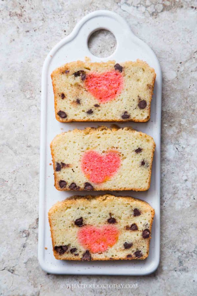 Surprise Heart Chocolate Chip Sour Cream Loaf Cake