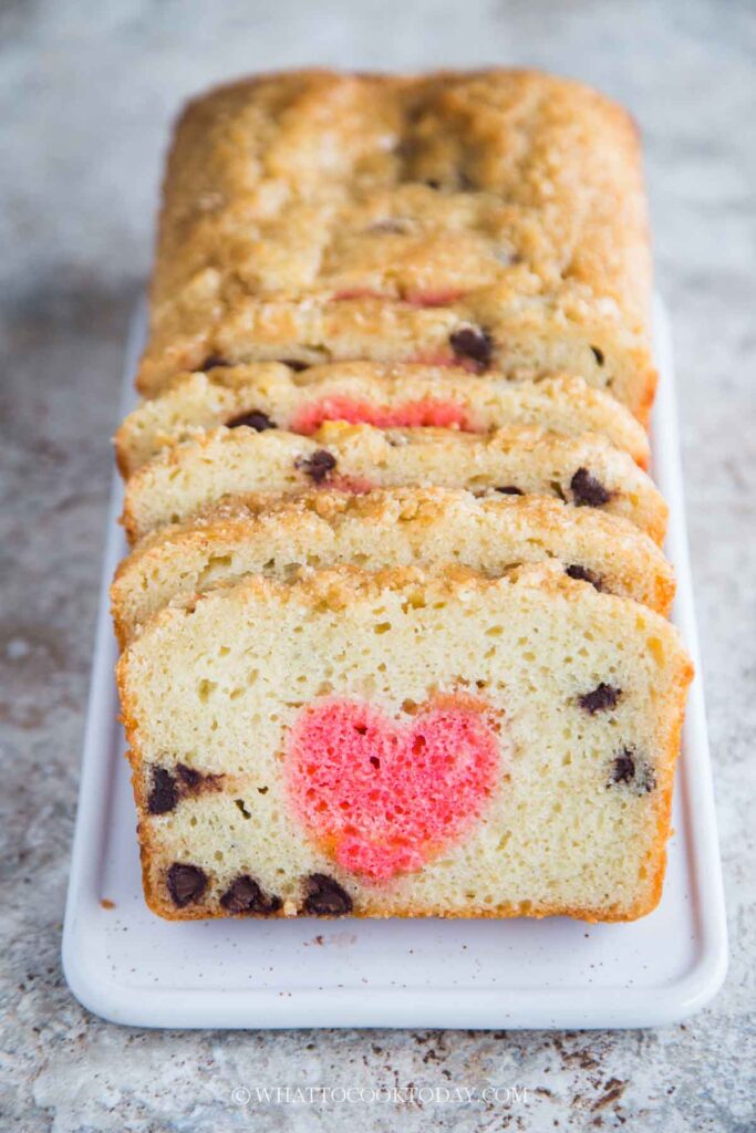 Surprise Heart Chocolate Chip Sour Cream Loaf Cake