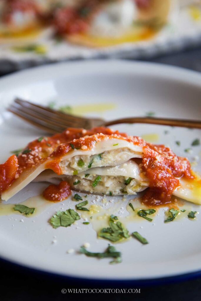 Easy Chicken Ravioli with Wonton Wrappers