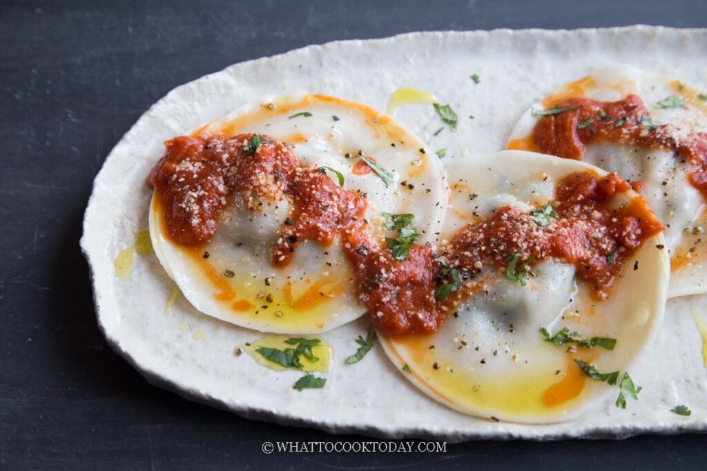 Easy Chicken Ravioli with Wonton Wrappers