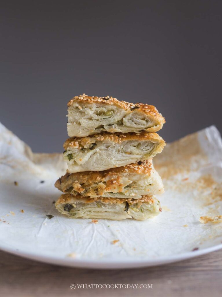 Easy Puff Pastry Scallion Pancakes
