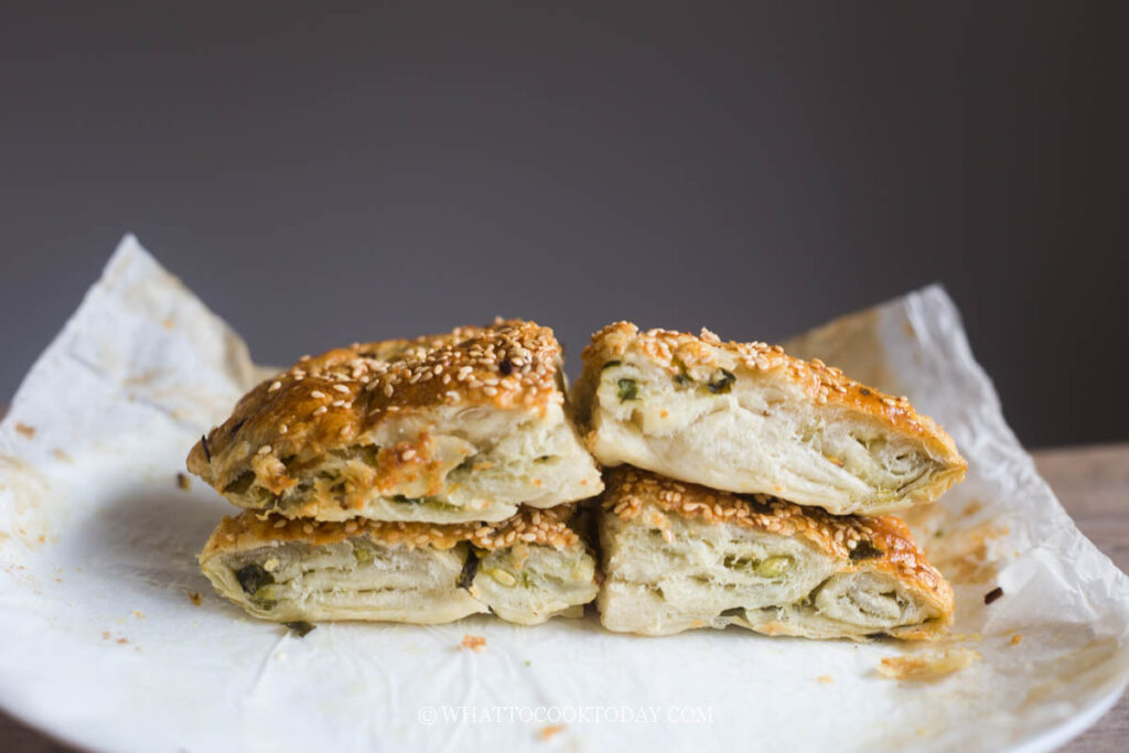 Easy Puff Pastry Scallion Pancakes